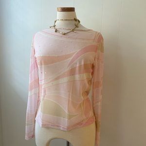 Long sleeve mesh top